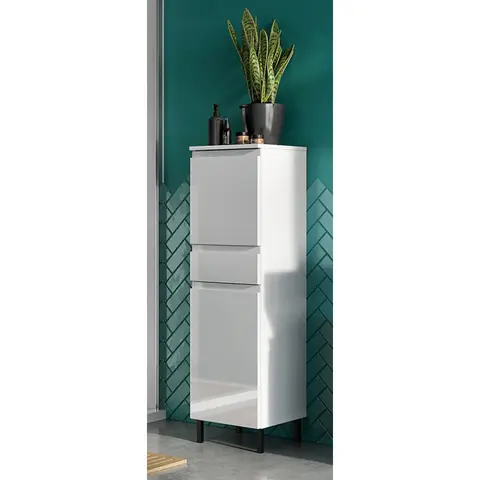 Colonne de salle de bain H 120 cm blanc brillant Salsa Blanc brillant — Blanc brillant
