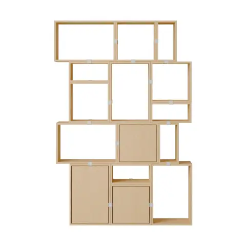 Système de rangement Stacked bibliothèque configuration 2 Chêne