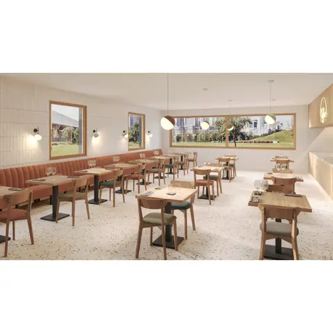 Chaises de bistrot hêtre et tissu Katarina (lot de 2) — Rouille