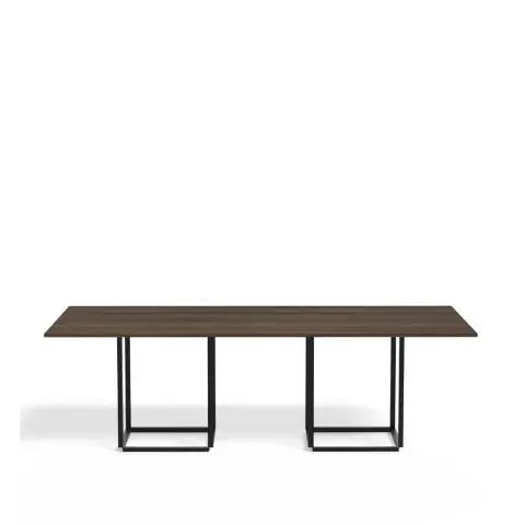 Table à manger rectangulaire Florence walnut, structure noire