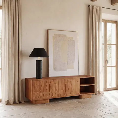 Meuble TV 2 portes battantes, L175 cm