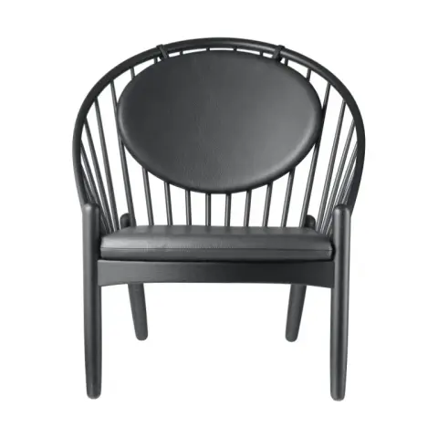Chaise J166 Jørna Oak black painted-black leather