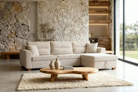 Canapé d'angle Loulou Angle Beige 276 cm x 177 cm x 90 cm