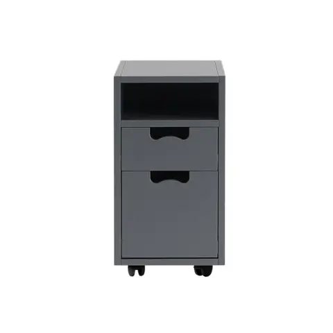 Table de chevet Snö G3 storm grey, roues noires