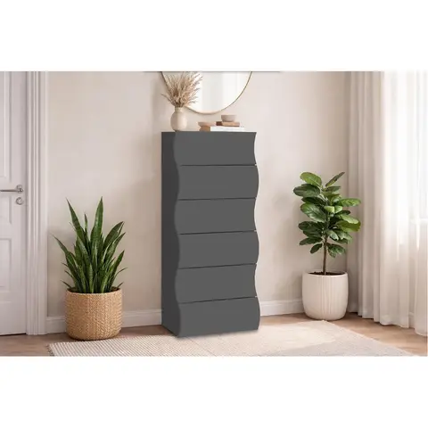 Chiffonnier moderne H 122 cm anthracite mat Onida Anthracite mat — Anthracite mat
