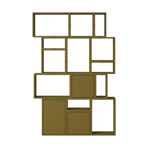 Système de rangement Stacked bibliothèque configuration 2 Brown green