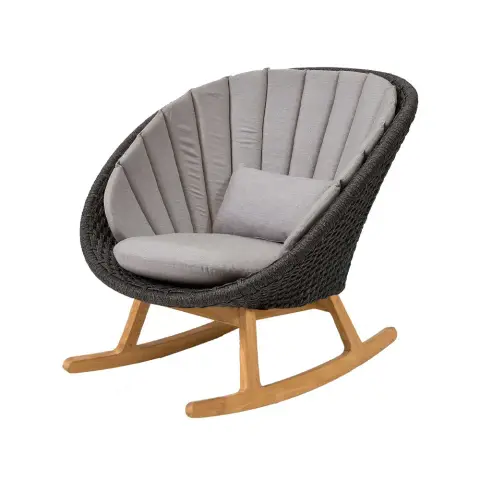 Chaise à bascule Peacock Cane-Line Natté grey-Cane-Line soft rope-teak