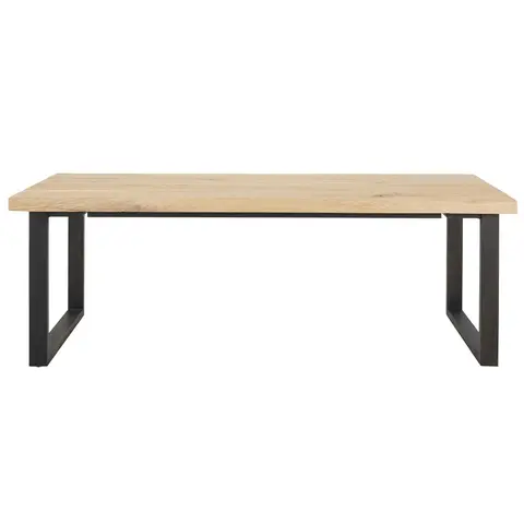 Table à manger en chêne massif et acier noir 10 personnes L220