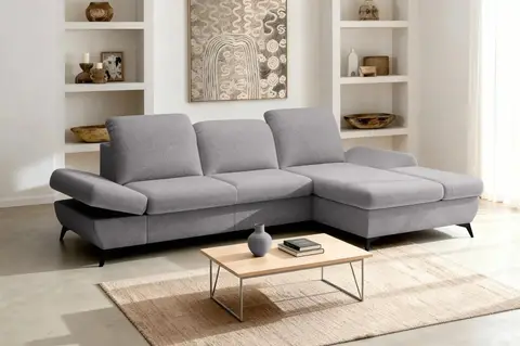 Canapé d'angle Livia Gris clair Angle droit 284 cm x 166 cm x 97 cm