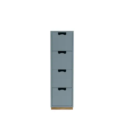 Commode Snö J4 nordic blue, base en chêne