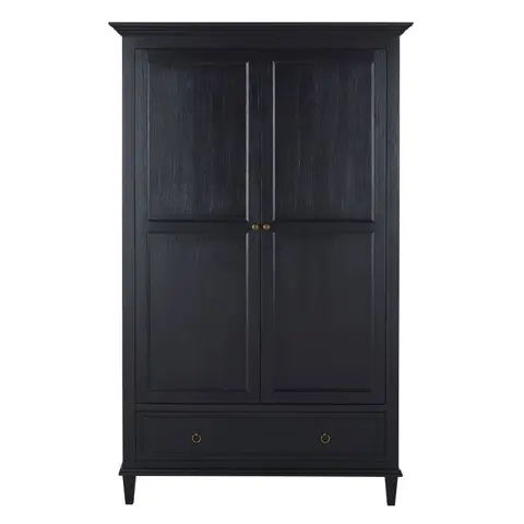 Armoire 2 portes 1 tiroir noire L115